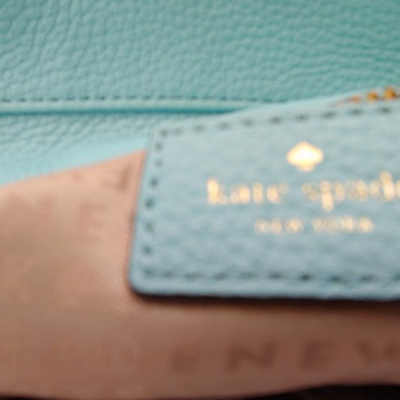 Blue KATE SPADE Hand Painted Flower Leather Bag - Picture 2 of 8